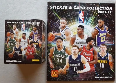 Panini nba Basketball Pegatinas Box 2021-22 50 Packs + Álbum - Imagen 1 de 4