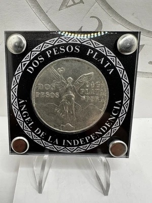 MEXICO 1921 DOS PESOS INDEPENDENCE CENTENNIAL SILVER COIN WINGED VICTORY - Image 1 of 3