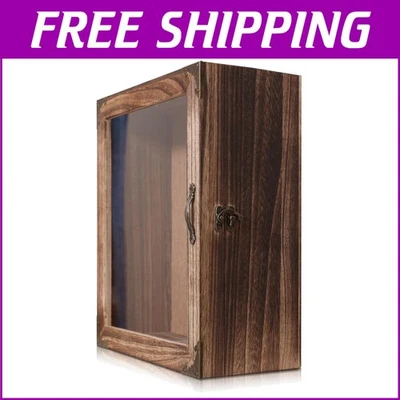 Premium 11x13 Solid Wood Shadow Box with Linen Back and Vintage Metal Details - Image 1 of 4