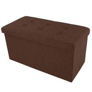 Folding Storage Ottoman - 30-Inch Tufted Footrest, Linen Chest, or Bench with... - Picture 1 of 11