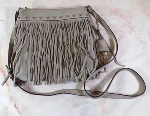 Michael Kors Gray Suede Crossbody Bag with Fringe - Picture 1 of 8