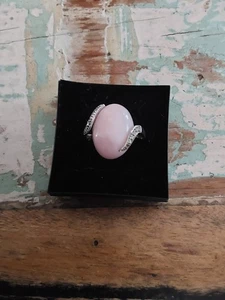 925 Sterling Silberring, Rhodiniert  Andenopal Und Zirkone RW 53 - Bild 1 von 3