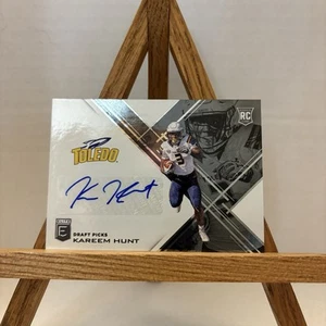 Kareem Hunt 2017 Panini Elite Draft Picks Auto Toledo Rockets KC Chiefs - Picture 1 of 2