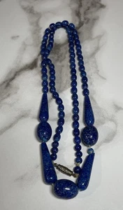 Lapis Beads Parts Repair Necklace VA-79 - Picture 1 of 5
