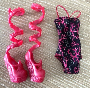 Lot vêtements poupée Monster High classe danse bleue Lagoona chaussures maillot de bain - Photo 1/4