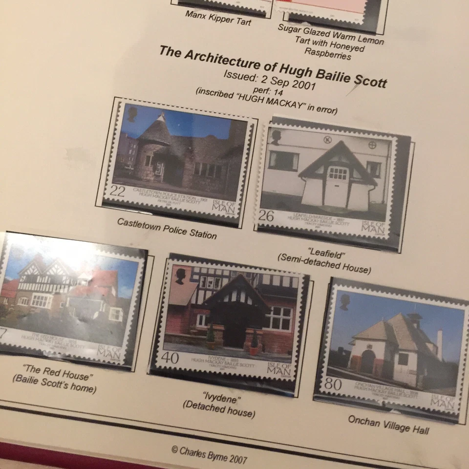 Isle Of Man Stamps Mint MNH 2001 ARCHITECTURE Hugh Baillie Scott Set 5 Mint WCP - Image 1 of 3