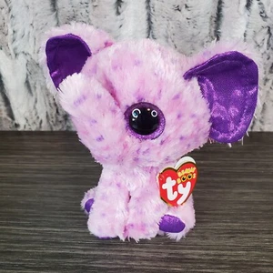 TY BEANIE BOOS -  EVA the Elephant Pink 6" Plush W/Tags - EUC 2021 - Picture 1 of 7