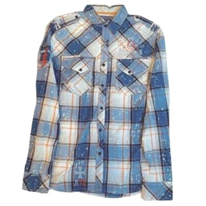 Affliction Black Premium Men's Shirt XL  – Embroidered Snap Plaid Western Luxe - Picture 1 of 16