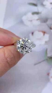 Anillo de propuesta de diamantes 6 quilates corte redondo certificado IGI laboratorio cultivado platino sólido 950 - Imagen 1 de 9
