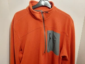 LL Bean Sweater 2XL XXL Orange Sherpa Fleece 1/2 Half 1/4 Zip Pullover Shirt - Picture 1 of 10