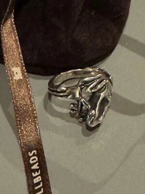 Trollbeads retired Tree Frog silver ring, size 54 - Bild 1 von 4