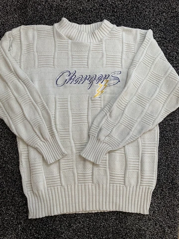 Vintage 80’s NFL San Diego Los Angeles Chargers Cross Knit Sweater | One Of One Cover