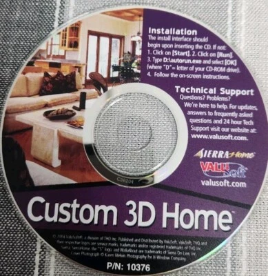 Custom 3D Home PC CD-ROM (Disc Only) Computer Software 2004 - Bild 1 von 2