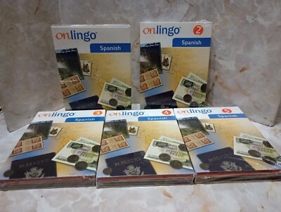 Onlingo Spanish Level 1-5Audio CD's & CD-ROM / 2-4 New Sealed - Image 1 of 4
