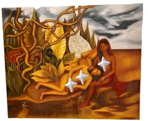 (No Original) Frida Kahlo “Dos Desnudos En Un Bosque” Obra de Arte La Tierra Misma - Imagen 1 de 24