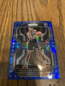 2021-22 Prizm BLUE 75TH ANNIVERSARY SSP ROOKIE CARD Kessler Edwards RC Nets
