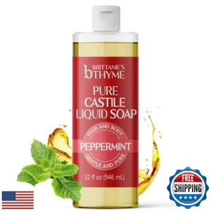 Brittanie’s Pure Castile Flüssigseife Nachfüller, Pfefferminze, 32 Unzen | Spülmittel - Bild 1 von 5