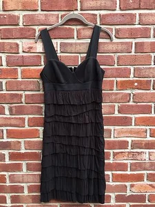 Vestido Anthropologie Bailey 44 Negro con Cremallera en Niveles Vestido con Volantes Mediano M - Imagen 1 de 7