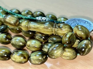 Unique  Stardust Green Black bakelite Faturay Worry prayer 45 beads 35grams R10 - Picture 1 of 19