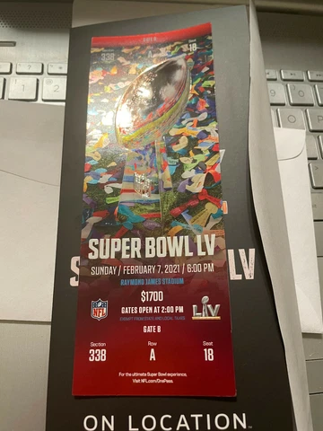 TICKET STUB SUPER BOWL LV 55 Kansas City Chiefs v Tampa Bay Buccaneers 2/7/2021 Cover