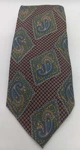 John Henry All Silk Men's Tie. Multicolor Paisley Print Necktie. Made in USA - Picture 1 of 5