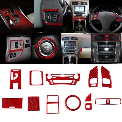 Juego completo de cubierta interior de fibra de carbono rojo para Lexus IS250 IS350 2006-2012 13 piezas Foto 1 de 4