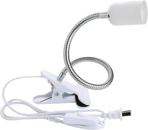 Flexible Gooseneck ClipOn Cable Desk Lamp Holder Cord Light Base without E27Bulb - Picture 1 of 6