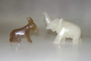 Vintage Stone Figurines Elephant & Donkey - Picture 1 of 3