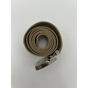 Vintage Structure Beige Canvas Belt With Silver Metal Buckle - Picture 1 of 3