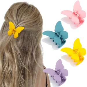 4 Pcs Butterfly Hair Clips - Non-Slip Matte Jaw Clips for Thin & Medium Hair - Picture 1 of 12