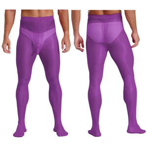 Women's Sexy Shiny Glossy Thigh High Tights Socks Cosplay High Waist Mini Skirt - Picture 1 of 56