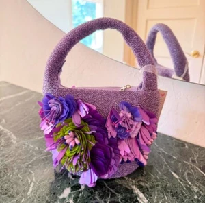 Handcrafted In India Beaded Bag. Viral. Purple. Just in time for Spring - Picture 1 of 2