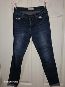 Pantalones de mezclilla para mujer Encore talla 5 azul lavado medio con puños al tobillo - Imagen 1 de 6