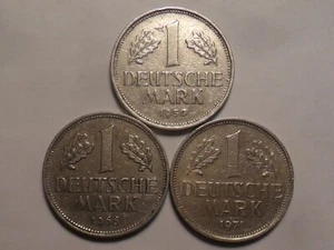 1950(D) 1966(J) 1971(D) NICE GERMANY CU-NI DEUTSCHE MARK KM#110 3 PC SET!!! - Picture 1 of 2