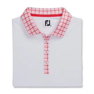 Camisa polo de golf FootJoy para mujer manga corta con ribete de guinga elige talla/color Foto 1 de 4
