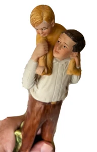 Norman Rockwell Mann mit Kind auf Schulter Vater & Sohn Vintage 1980 Limited Ed. - Bild 1 von 11