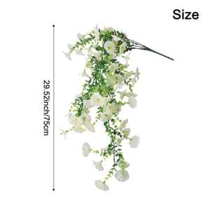1PC Artificial Fake Morning Glory Hanging Flowers - Lifelike Outdoor Decor New - Picture 1 of 88