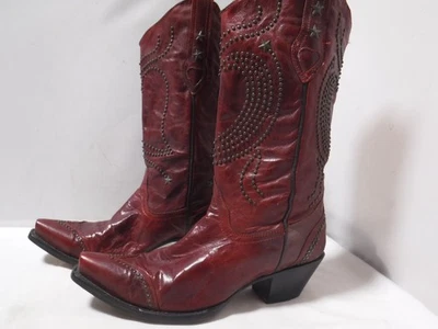 Women's CORRAL R1030 Wine Burgundy Leather Studded Embroidered Western Boots 10 - Image 1 of 4