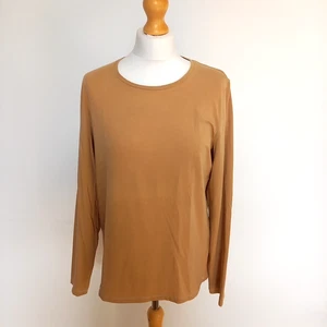 Jones New York Signature XL UK 16 18 Tan Beige Pure Cotton Long Sleeve Top - Picture 1 of 8