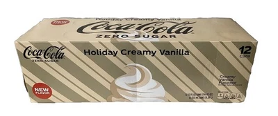 全新 限量版 可口可乐 假日奶油 香草 SODA 零糖 12 包 罐 — 第 1/4 张图片