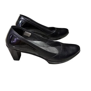 NAOT Diamanti Black Leather Block Heel Pumps Classic Comfortable Shoes 8.5 - Picture 1 of 7