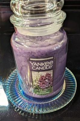Yankee Candle 22 oz flor lila tarro original y acanalado irredecente placa/bandeja de 6" Foto 1 de 2