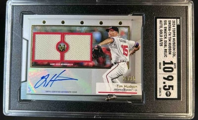 2024 Topps Museum Collection Tim Hudson Dual Jersey Auto Gold #18/25 SGC 9.5 10 - Image 1 of 2