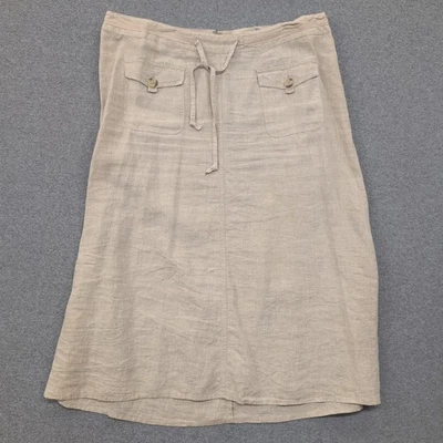 Falda midi Cherokee mezcla de lino línea A tostada talla 18 Foto 1 de 3