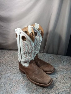 Bota Western Justin Bent Rail Marrón Becerro Pulida Puntera Cuadrada BR301 Hombres Talla 8.5 D - Imagen 1 de 13