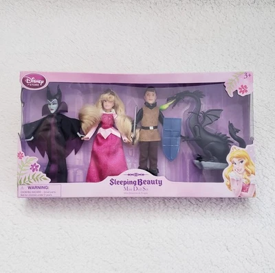 NEW IN BOX Disney Sleeping Beauty Mini Doll Set Aurora Maleficent Prince Dragon - Image 1 of 4
