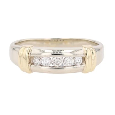 .30ctw Diamond Channel-Set Wedding Band Ring 14k Multi-Tone Gold Size 10.25 - Image 1 of 4