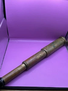 Small Antique 3-Draw Brass Pocket Telescope 1900s  Spyglass? Made In Japan - Picture 1 of 5