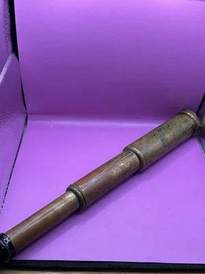 Small Antique 3-Draw Brass Pocket Telescope 1900s  Spyglass? Made In Japan - Image 1 of 4