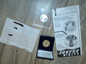 Katrin Krabbe GOLD und SILBER Münze  1991 - Bild 1 von 3